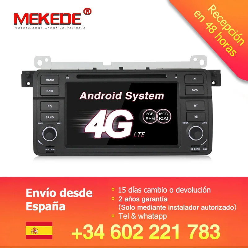 MEKEDE European tax exemption Androdi7.1 2G RAM 16G ROM Car DVD GPS player for BMW E46 M3(1998-2006) with 4G LET wifi
MEKEDE European tax exemption Androdi7.1 2G RAM 16G ROM Car DVD GPS player for BMW E46 M3(1998-2006) with 4G LET wifi