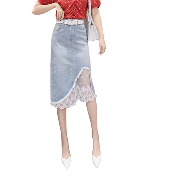 2020 denim skirts womens high waist plus pockets mesh patchwork midi skirt ladies skirt jupe ripped lace
2020 denim skirts womens high waist plus pockets mesh patchwork midi skirt ladies skirt jupe ripped lace
