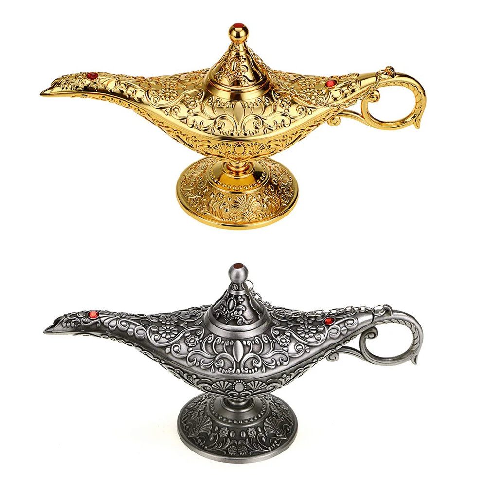 Elegant Vintage Metal Carved Aladd in Lamp Light Wishing Tea Oil Pot Decoration Collection Arts Craft Gift
Elegant Vintage Metal Carved Aladd in Lamp Light Wishing Tea Oil Pot Decoration Collection Arts Craft Gift