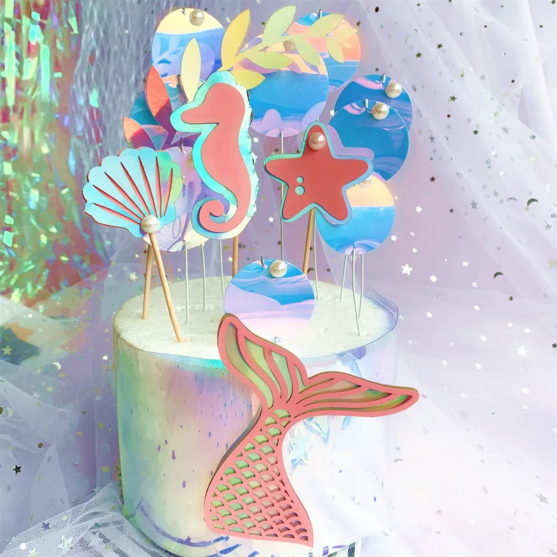 4pcs Mermaid Cake Topper Wedding Tail Shell Gradient Paper Cupcake Topper For Birthday Mermaid Party Cake Decoration Baby Shower
4pcs Mermaid Cake Topper Wedding Tail Shell Gradient Paper Cupcake Topper For Birthday Mermaid Party Cake Decoration Baby Shower
