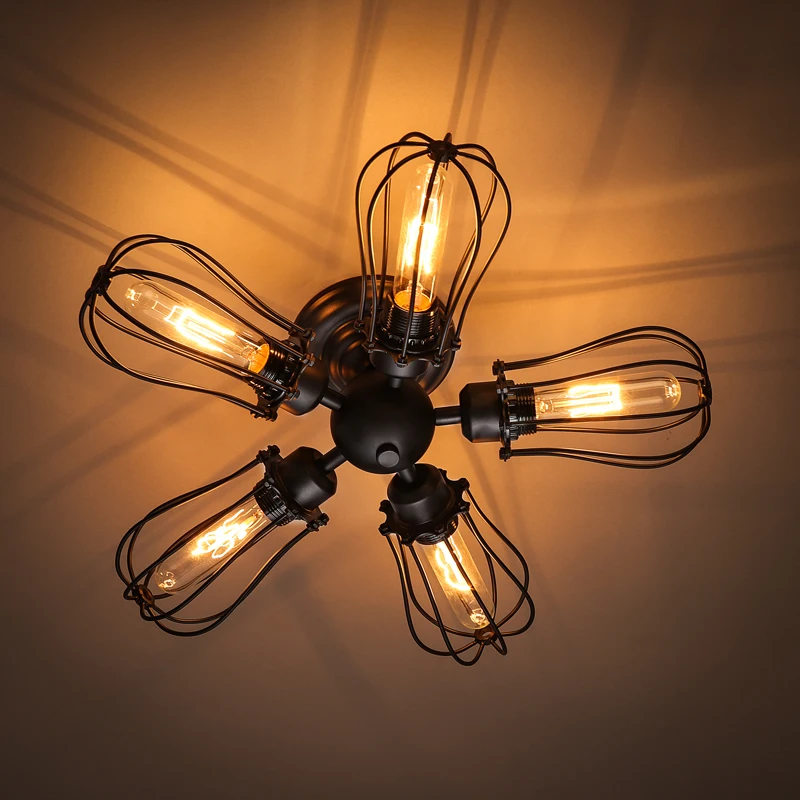 American Vintage Wrought Iron Ceiling Lamp Retro loft cage ceiling light Fixture
American Vintage Wrought Iron Ceiling Lamp Retro loft cage ceiling light Fixture