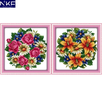 NKF All Flowers Bloom Together Rose and Lily Needlework Embroidery Chinese Cross Stitch Patterns Charts for Home Decoration
NKF All Flowers Bloom Together Rose and Lily Needlework Embroidery Chinese Cross Stitch Patterns Charts for Home Decoration