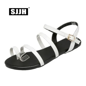 SJJH Woman Flat Sandals with Open Toe Solid Comfortable Gladiator Footwear Formal Casual Roman Shoes Large Size A830
SJJH Woman Flat Sandals with Open Toe Solid Comfortable Gladiator Footwear Formal Casual Roman Shoes Large Size A830
