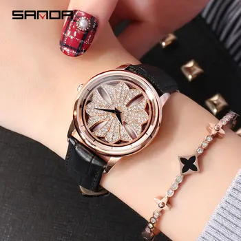 Sanda turned the leather watch 2019 round fashionable lady quartz watch does not show the steel pin buckle leisure wristwatch
Sanda turned the leather watch 2019 round fashionable lady quartz watch does not show the steel pin buckle leisure wristwatch