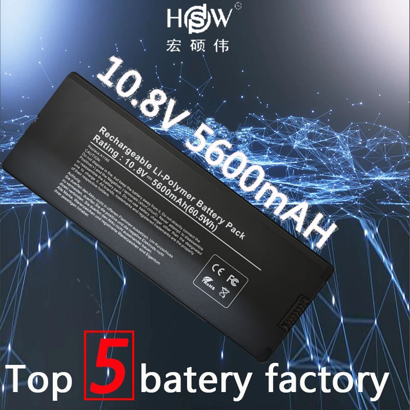 

HSW 10.8v laptop battery for Apple MacBook 13" A1181 A1185 MA561 MA566 MA255 MA472 MA699 MA700 MA701 white and black bateria