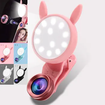 Mobile Girl Rabbit Ear Selfie Ring Smart Lamp + Macro Lens Wide Angle Light Up Stand Portable Smartphone Video Photo LED Holder
Mobile Girl Rabbit Ear Selfie Ring Smart Lamp + Macro Lens Wide Angle Light Up Stand Portable Smartphone Video Photo LED Holder