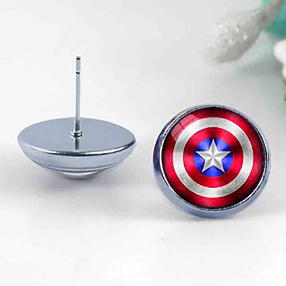 USA Movie Captain america Shield Earring Super Hero Jewelry Stud earrings 1pcs/lot stud earrings women star 2017 charms antique
USA Movie Captain america Shield Earring Super Hero Jewelry Stud earrings 1pcs/lot stud earrings women star 2017 charms antique