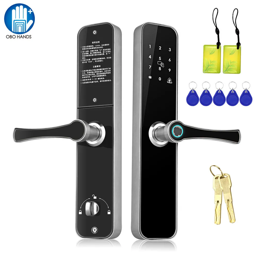 

Smart Fingerprint Door Lock Wireless Access Control System Kit Biometric RFID 13.56MHz Digit Password Electronic Locks Remote