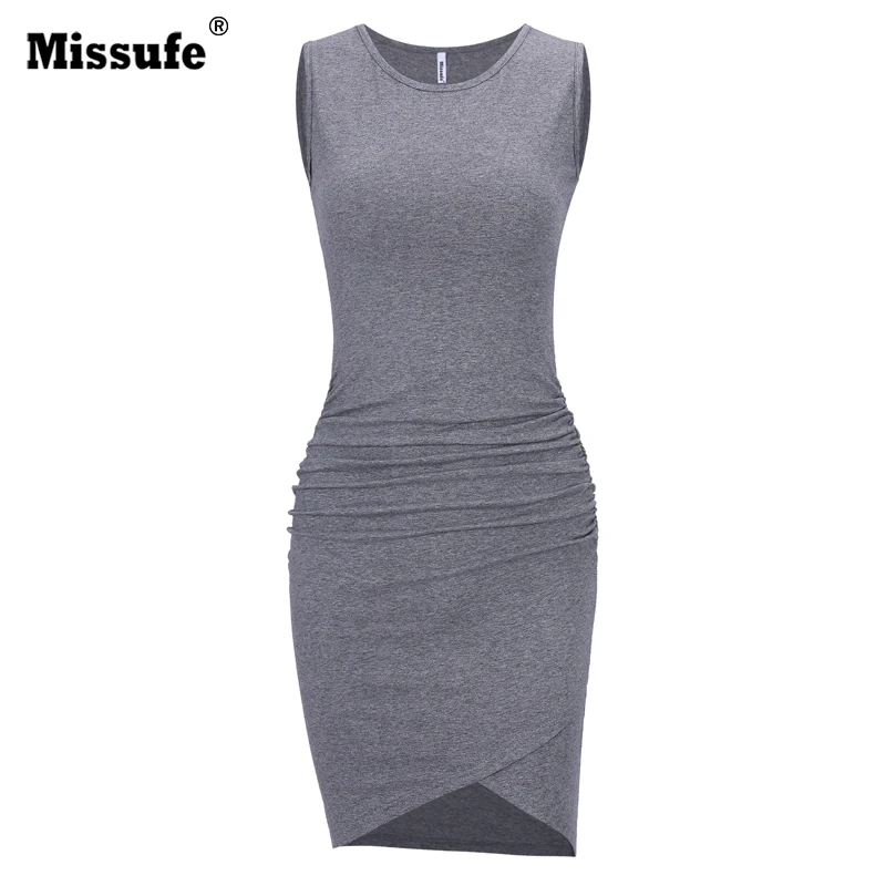 Missufe Sheath T Shirt Dress O Neck Casual Sleeveless Tank Ruched Bodycon Sundress Irregular Robe Female Women's Summer Dress
Missufe Sheath T Shirt Dress O Neck Casual Sleeveless Tank Ruched Bodycon Sundress Irregular Robe Female Women's Summer Dress