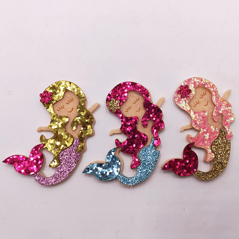 9pcs/lot 3.5x5.8cm Glitter Fabric Appliques Cartoon Mermaid Nonwoven Padded Patches for Wall Clothes Stickers DIY Hair Clips
9pcs/lot 3.5x5.8cm Glitter Fabric Appliques Cartoon Mermaid Nonwoven Padded Patches for Wall Clothes Stickers DIY Hair Clips