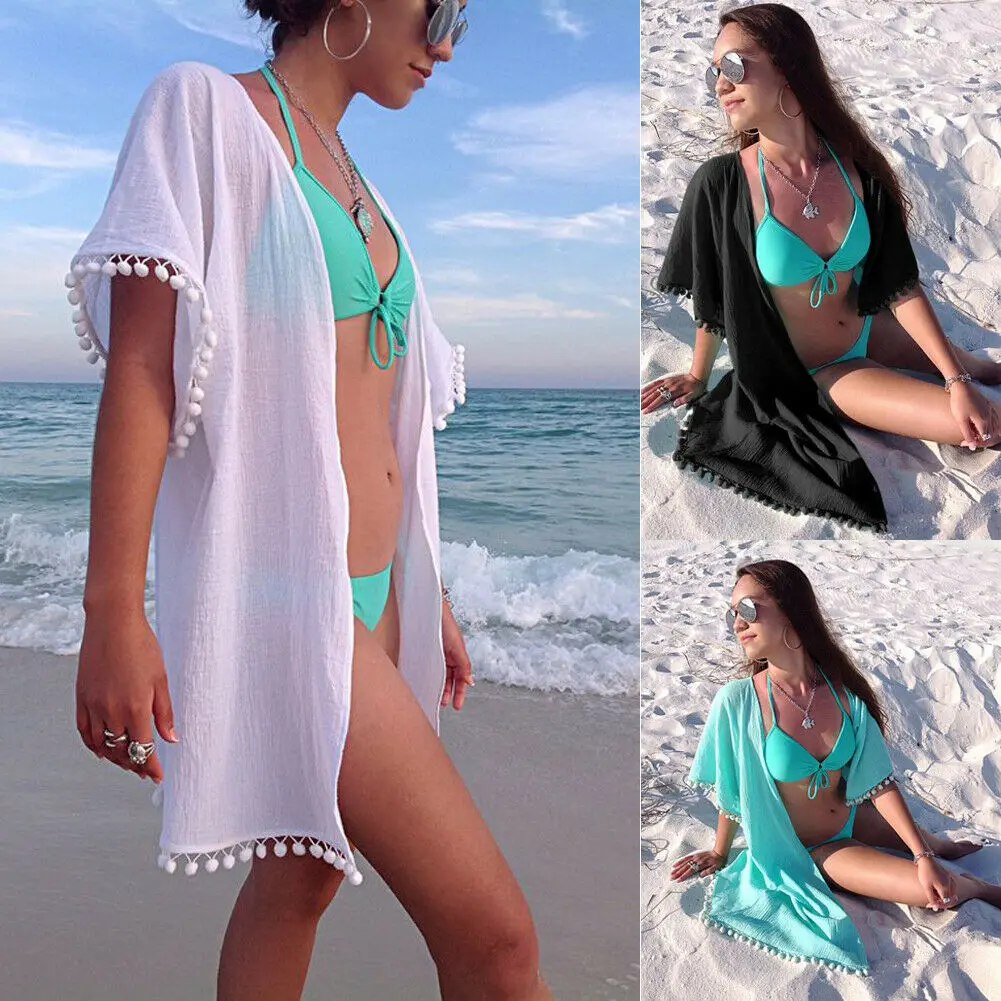 2019 New Style Women Summer Short Sleeve Solid Tassel Beach Bikini Cover Up Swimwear Sundress Kaftan
2019 New Style Women Summer Short Sleeve Solid Tassel Beach Bikini Cover Up Swimwear Sundress Kaftan