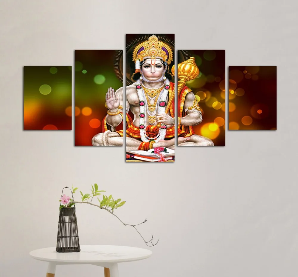 Frameless 5 Pieces Canvas Paintings God Hanuman Pictures for Home Decoration Fashion Buddha Printed Poster Wall Artwork
Frameless 5 Pieces Canvas Paintings God Hanuman Pictures for Home Decoration Fashion Buddha Printed Poster Wall Artwork