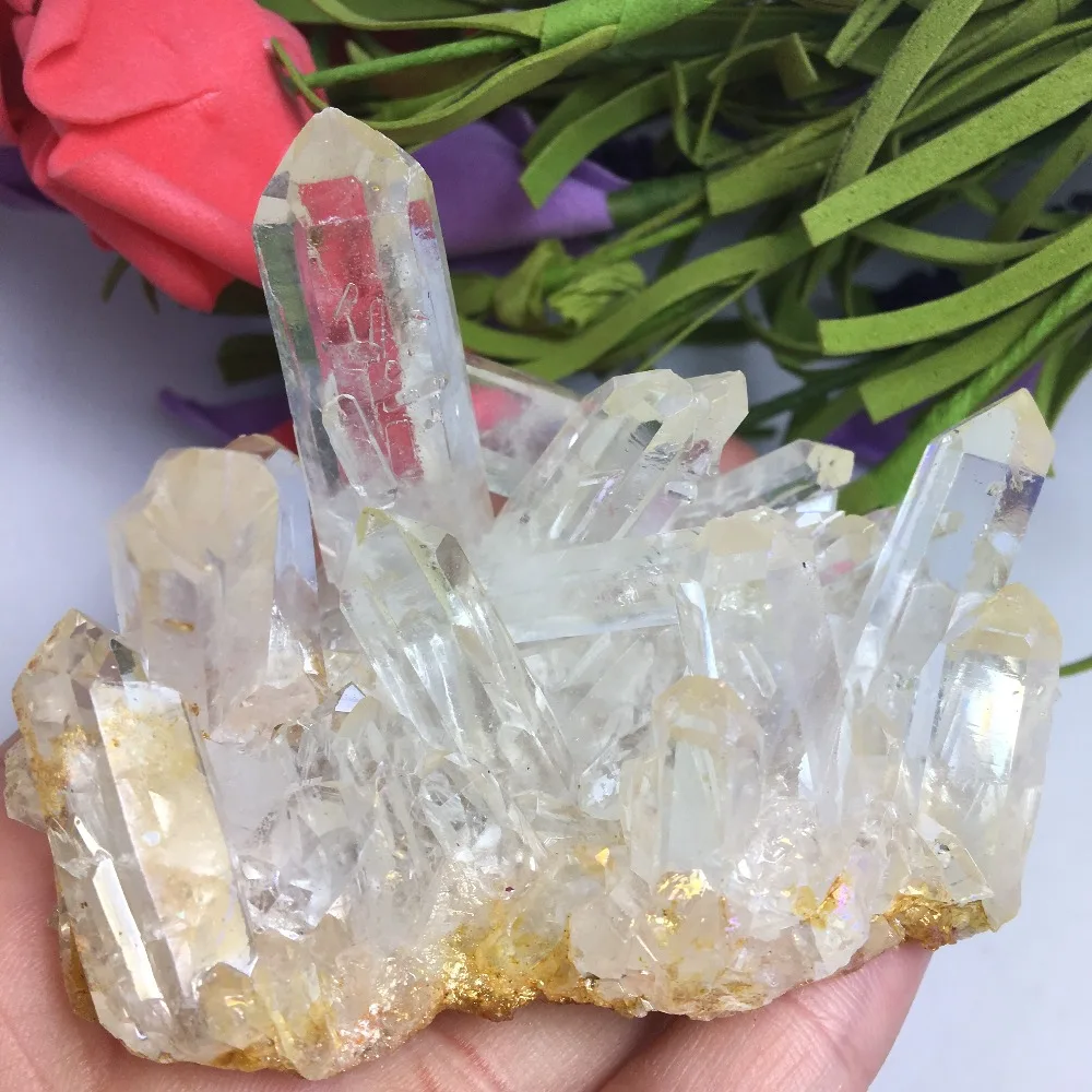Beautiful Aura Quartz Crystal Titanium Bismuth Silicon Cluster Rainbows Natural Stones and Minerals
Beautiful Aura Quartz Crystal Titanium Bismuth Silicon Cluster Rainbows Natural Stones and Minerals