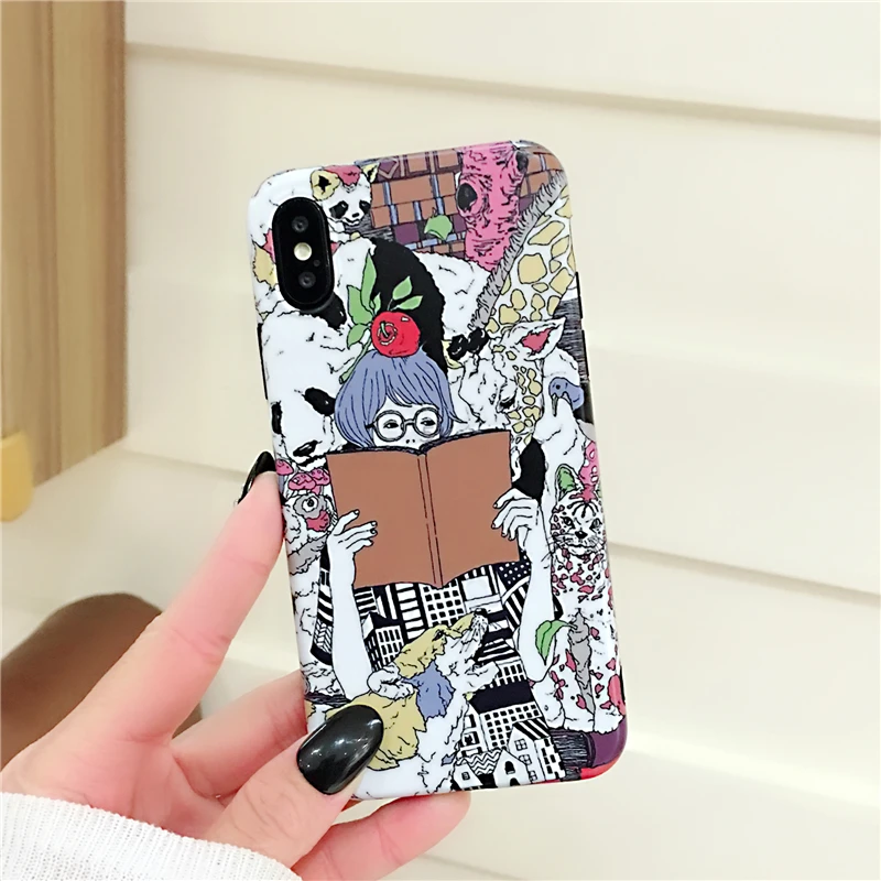 Girl with Panda iPhone XS case 7 8 plus XR XS max (7)