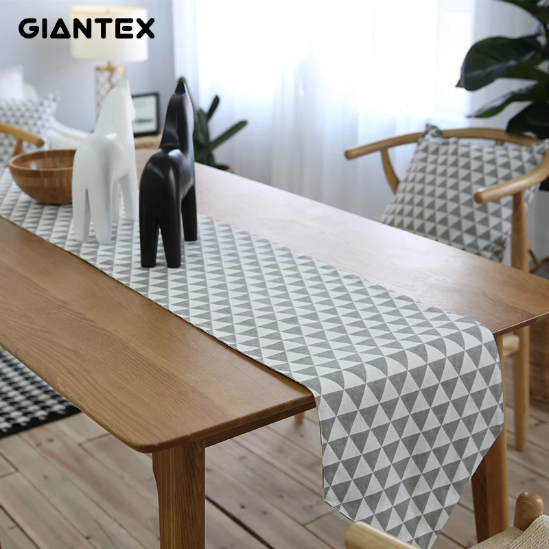 

GIANTEX Table Runner Linen Modern Table Runners Decoration Track on the table setting chemin de table camino de mesa tafelloper