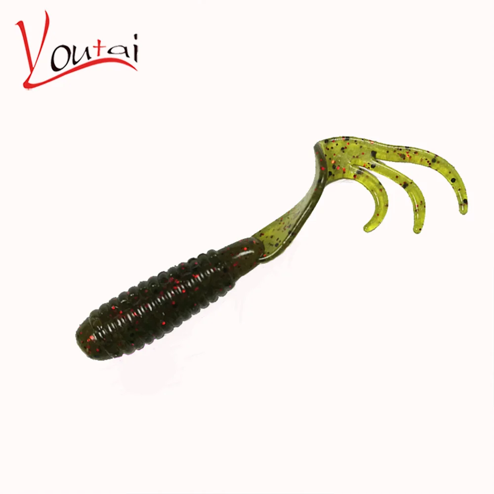 Youtai Hot selling!10pcs/Lot 60mm Salt Smell Soft Worm Baits Artificial 2.2g Curly tail Soft bait Soft mud Body flavor
Youtai Hot selling!10pcs/Lot 60mm Salt Smell Soft Worm Baits Artificial 2.2g Curly tail Soft bait Soft mud Body flavor