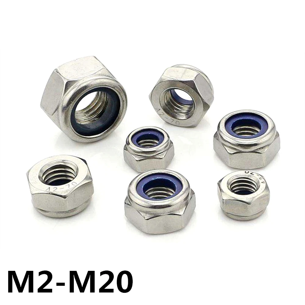 M2 M2.5 M3 M4 M5 M6 M8 M10 M12 M14 M16 M18 M20 304 Stainless Steel Lock Nut Nylon Self-locking Hex Nuts Locknut Slip Lock Nut
M2 M2.5 M3 M4 M5 M6 M8 M10 M12 M14 M16 M18 M20 304 Stainless Steel Lock Nut Nylon Self-locking Hex Nuts Locknut Slip Lock Nut