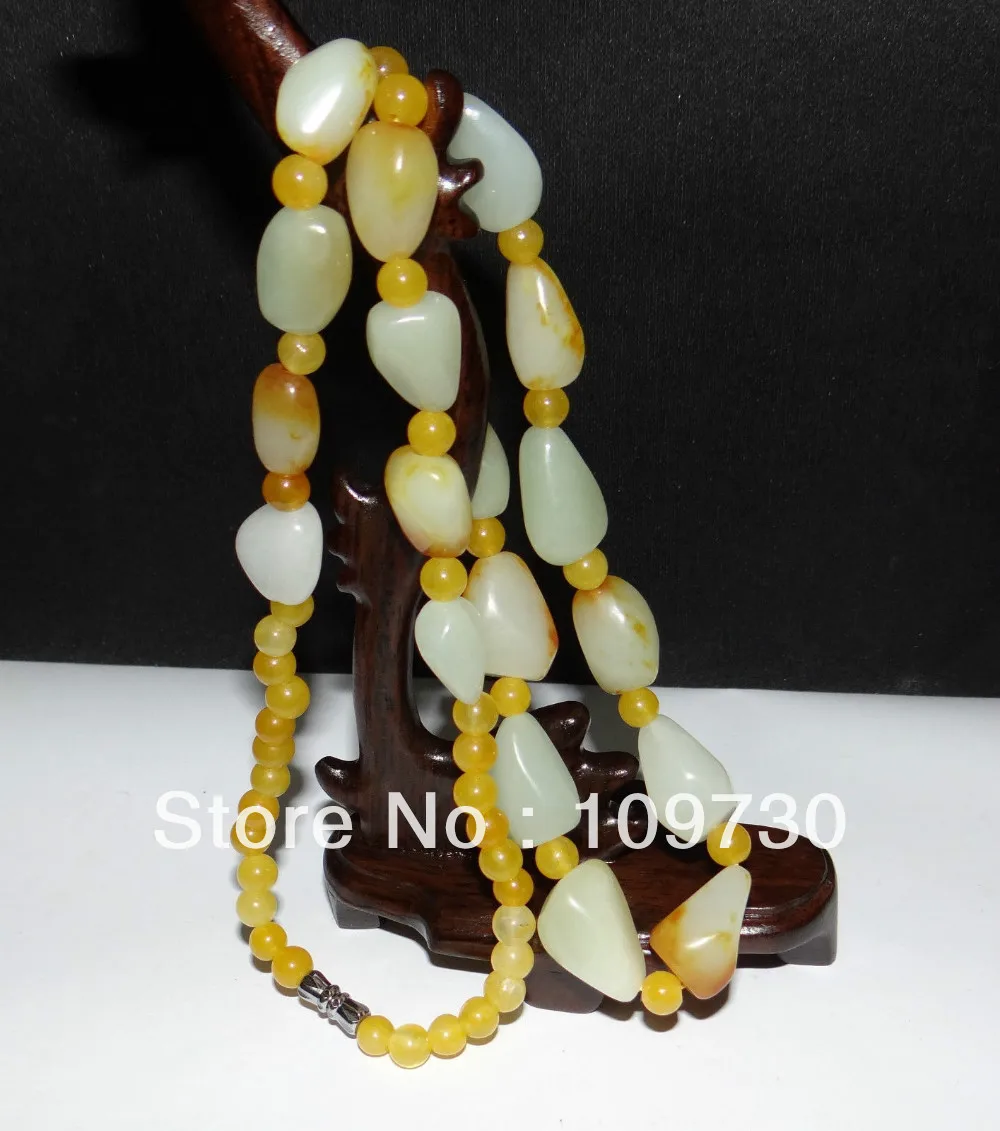 Jewelry 002004 20" Chinese Nature Hetian Jade Yellow Skin Beads Women's Necklace Pendants
Jewelry 002004 20" Chinese Nature Hetian Jade Yellow Skin Beads Women's Necklace Pendants