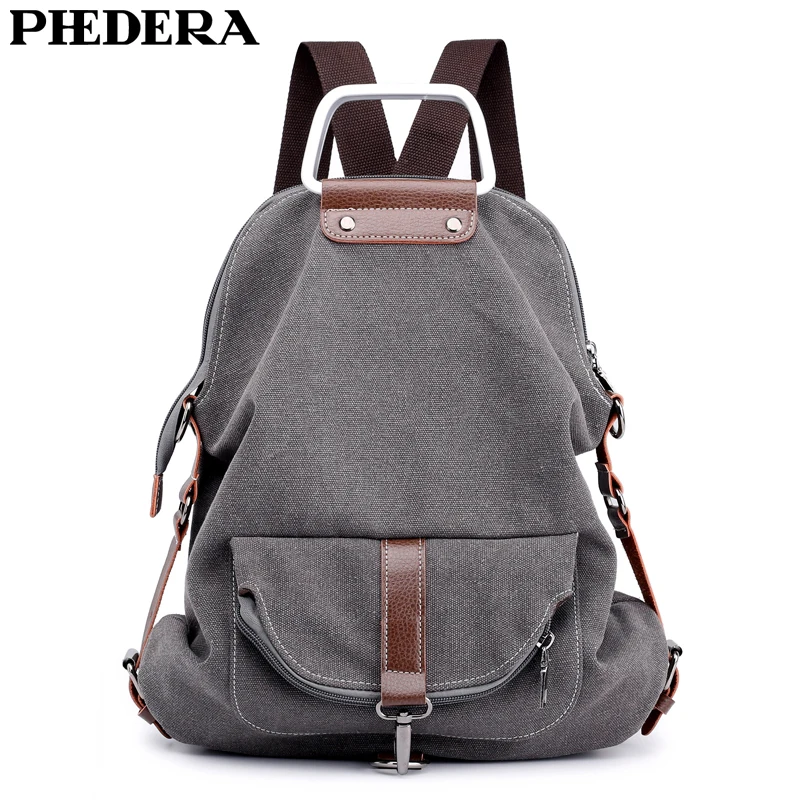 PHEDERA Multipurpose Women Canvas Bags High Quality Female Backpack Rucksack Gray Coffee Teenager Travel Bag 2019 New
PHEDERA Multipurpose Women Canvas Bags High Quality Female Backpack Rucksack Gray Coffee Teenager Travel Bag 2019 New