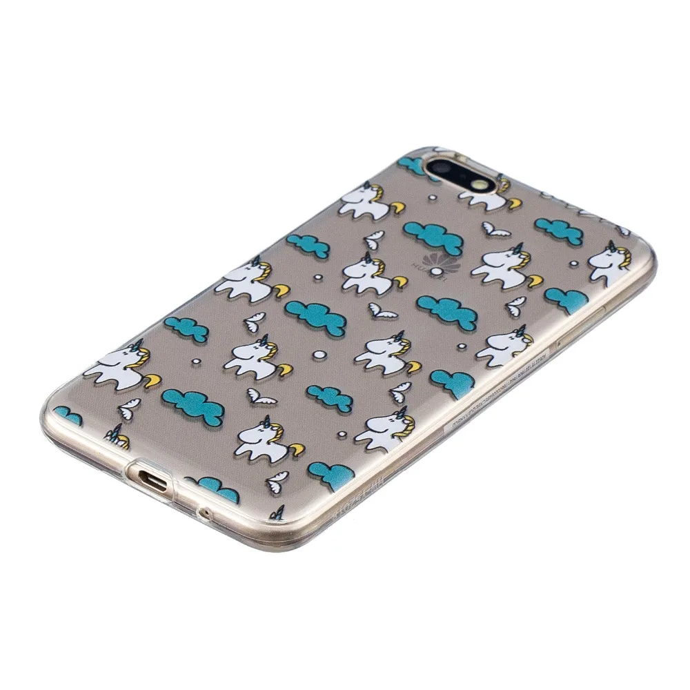 Slim Animal Fruit Patterned Ultra Thin Clear Soft Silicone Case Cover For Huawei Y5 2018 TPU Gel Snap On Capa Coque For Y5 Prime2