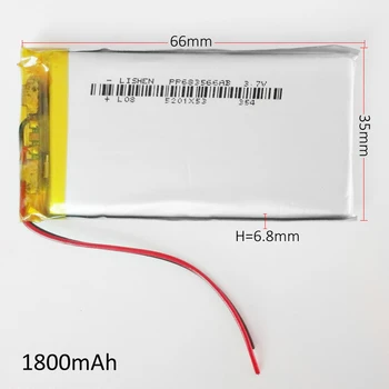 10 pcs 3.7V 1800mAh Lithium Polymer Accumulator Li-ion Lipo Rechargeable Battery For E-books mobile power bank Tablet PC 683566
10 pcs 3.7V 1800mAh Lithium Polymer Accumulator Li-ion Lipo Rechargeable Battery For E-books mobile power bank Tablet PC 683566