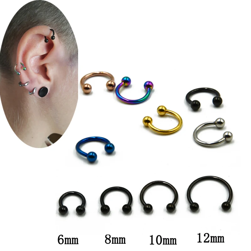 6pieces color Mixed 16 Gauge Stainless Steel Horseshoe Circular Barbell nose rings,Piercing Earring Jewelry
6pieces color Mixed 16 Gauge Stainless Steel Horseshoe Circular Barbell nose rings,Piercing Earring Jewelry
