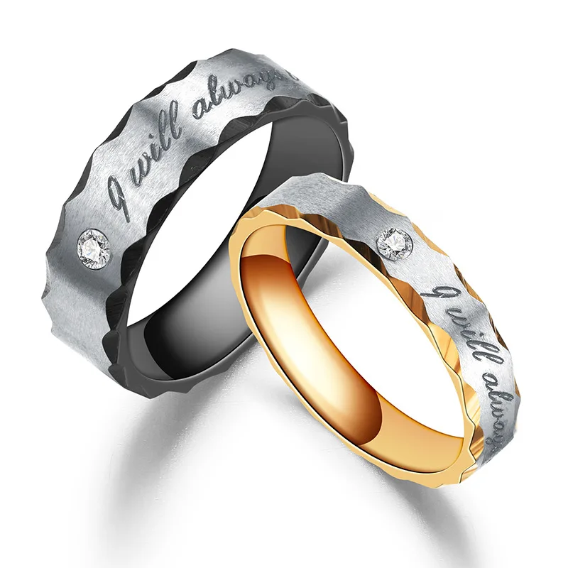 Romatic "I will always be with you" Stainless Steel Crystal Couple Ring For Lover Valentine's Day Wedding Engagement Jewelry
Romatic "I will always be with you" Stainless Steel Crystal Couple Ring For Lover Valentine's Day Wedding Engagement Jewelry