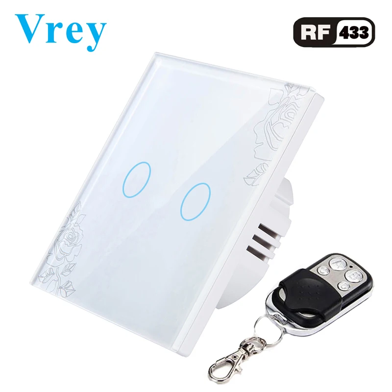Vrey EU Smart Touch Switch, 2Gang1Way Light Touch Switch ,Remote control switch,Tempered Glass Crystal Panel
Vrey EU Smart Touch Switch, 2Gang1Way Light Touch Switch ,Remote control switch,Tempered Glass Crystal Panel
