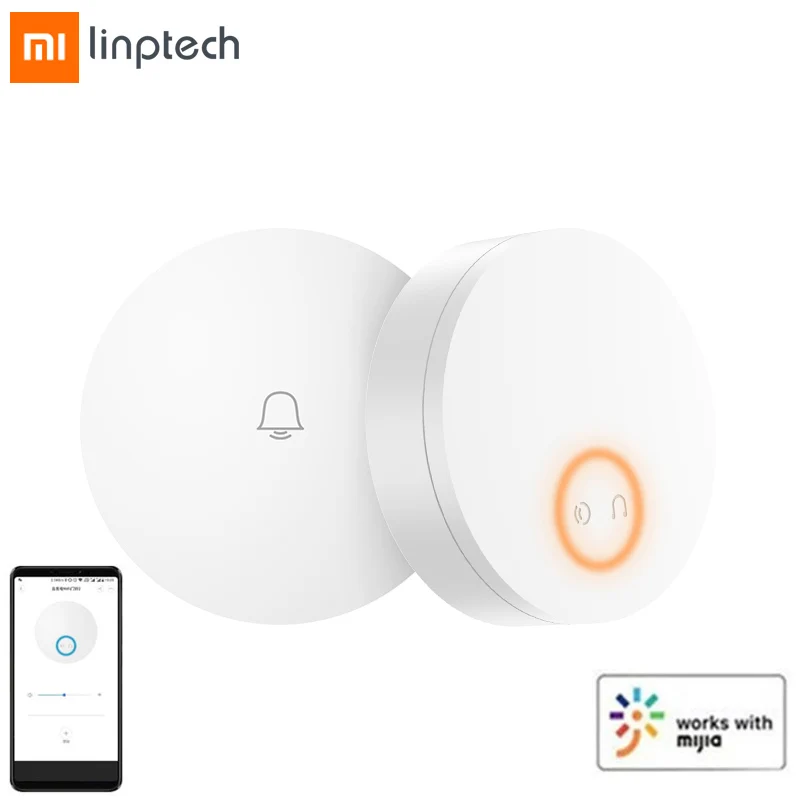 Xiaomi Mijia Linptech WIFI Self-generating Wireless Doorbell Work with Mijia APP Smart Control Memory Function AC 110-240V
Xiaomi Mijia Linptech WIFI Self-generating Wireless Doorbell Work with Mijia APP Smart Control Memory Function AC 110-240V