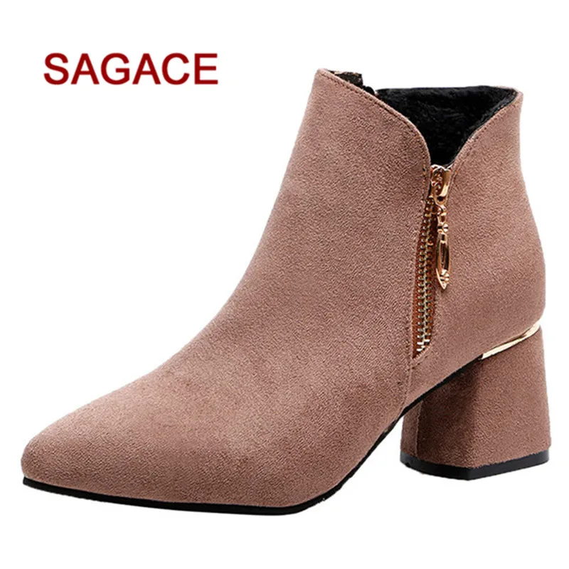 SAGACE Women High Heel Shoes Suede Solid Color Martain Boots Pointed Toe Zipper Shoes dropship
SAGACE Women High Heel Shoes Suede Solid Color Martain Boots Pointed Toe Zipper Shoes dropship