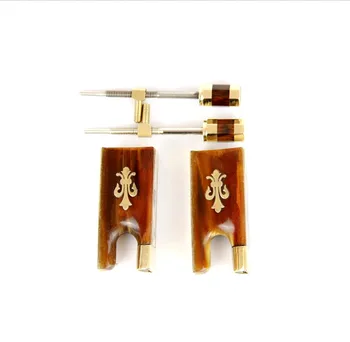 2 Sets High Quality Top New 4/4 Violin Red Ox Horn Frog Copper Parts Fluer-de-lys Inlay With Screw Violino Accessory #S183 
2 Sets High Quality Top New 4/4 Violin Red Ox Horn Frog Copper Parts Fluer-de-lys Inlay With Screw Violino Accessory #S183