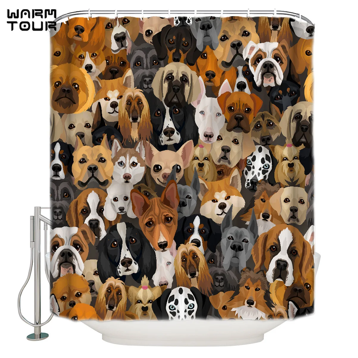 WARMTOUR Shower Curtain Hound Dog Pug Anime Cartoon Extra Long Fabric Bath Shower Curtains Mildew-resistant Bathroom Decor
WARMTOUR Shower Curtain Hound Dog Pug Anime Cartoon Extra Long Fabric Bath Shower Curtains Mildew-resistant Bathroom Decor