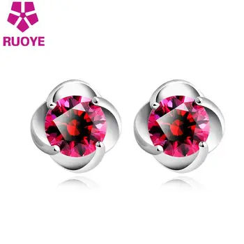 RUOYE 2017 New Fashion Simple Silver Plated Stud Earring High Quality Red Zircon Earring For Women Ear Jewelry
RUOYE 2017 New Fashion Simple Silver Plated Stud Earring High Quality Red Zircon Earring For Women Ear Jewelry