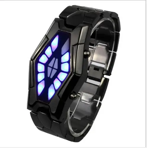 Fashion Men Iron Man Smart Fashion Cobra Head LED Electronic Watch Student Sports Boy Holiday Gift Nightclub Watch
Fashion Men Iron Man Smart Fashion Cobra Head LED Electronic Watch Student Sports Boy Holiday Gift Nightclub Watch