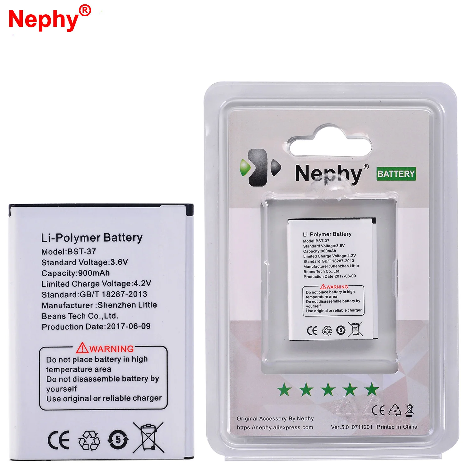 2019 Nephy Original Battery BST-37 For Sony Ericsson W800i W810i K600 K610i D750i K200i K220i T280i W700 V600 K750C W710C 900mAh
2019 Nephy Original Battery BST-37 For Sony Ericsson W800i W810i K600 K610i D750i K200i K220i T280i W700 V600 K750C W710C 900mAh