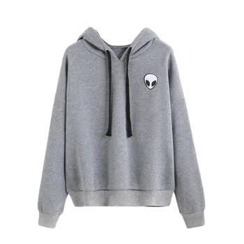 Spring Autumn Winter Casual Women Long Sleeve hooded Loose Hoodies Sweatshirt Alien Print Hooded Coat Black Gray Pullover Top
Spring Autumn Winter Casual Women Long Sleeve hooded Loose Hoodies Sweatshirt Alien Print Hooded Coat Black Gray Pullover Top