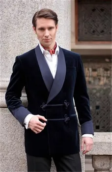 2019 Latest Coat Pant Designs Navy blue velvet smoking tuxedos with satin shawl lapel Elegant vintage retro blazer jacket+pants
2019 Latest Coat Pant Designs Navy blue velvet smoking tuxedos with satin shawl lapel Elegant vintage retro blazer jacket+pants