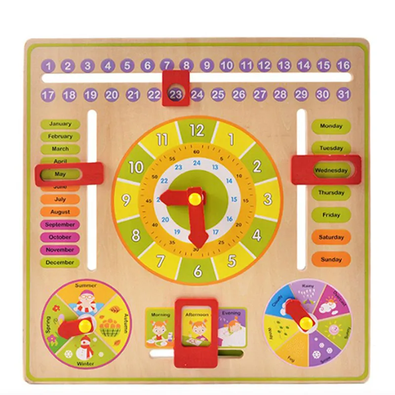 Montessori teaching aids clock multi-function Cognitive Training Clock Calendar & Time operating panel
Montessori teaching aids clock multi-function Cognitive Training Clock Calendar & Time operating panel