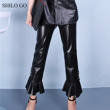 SHILO GO Leather Pants Womens Spring Fashion sheepskin genuine leather Pants button high waist concise ruffles pencil pants
SHILO GO Leather Pants Womens Spring Fashion sheepskin genuine leather Pants button high waist concise ruffles pencil pants
