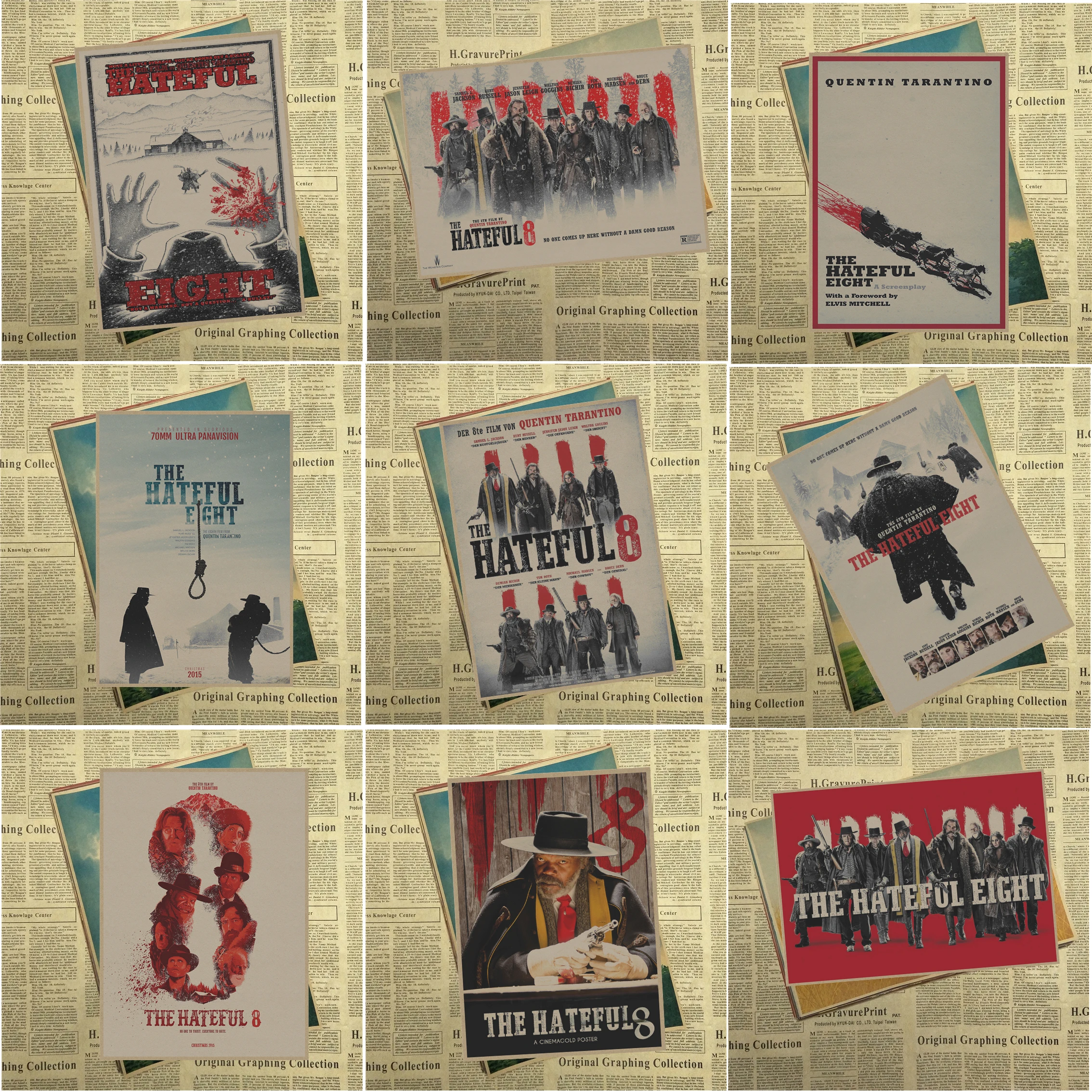 The Hateful Eight Quentin Tarantino core Vintage movie Kraft poster Wall Art Decor Bar Cafe Living Room Dining room
The Hateful Eight Quentin Tarantino core Vintage movie Kraft poster Wall Art Decor Bar Cafe Living Room Dining room