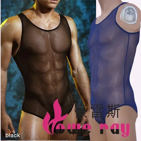Free shipping Brand Howe Ray Men's lingerie Net yarn jumpsuits men's super sexy hot conjoined solid One-piece garment
Free shipping Brand Howe Ray Men's lingerie Net yarn jumpsuits men's super sexy hot conjoined solid One-piece garment