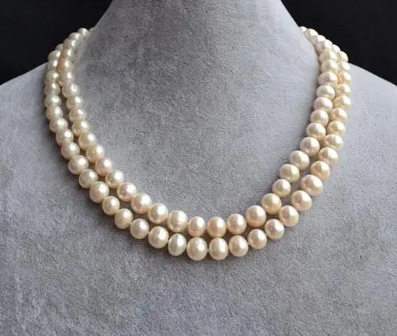 White Pearl Necklace,17-18 inches 8-9mm 2 Row Freshwater Pearl Necklaces,Double Strand Pearl Jewelry,Wedding,Bridesmaid Necklace
White Pearl Necklace,17-18 inches 8-9mm 2 Row Freshwater Pearl Necklaces,Double Strand Pearl Jewelry,Wedding,Bridesmaid Necklace