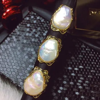 925 Silver Handicraft Silver Italian Handicraft Design Natural Baroque Special-shaped Pearl Ring
925 Silver Handicraft Silver Italian Handicraft Design Natural Baroque Special-shaped Pearl Ring