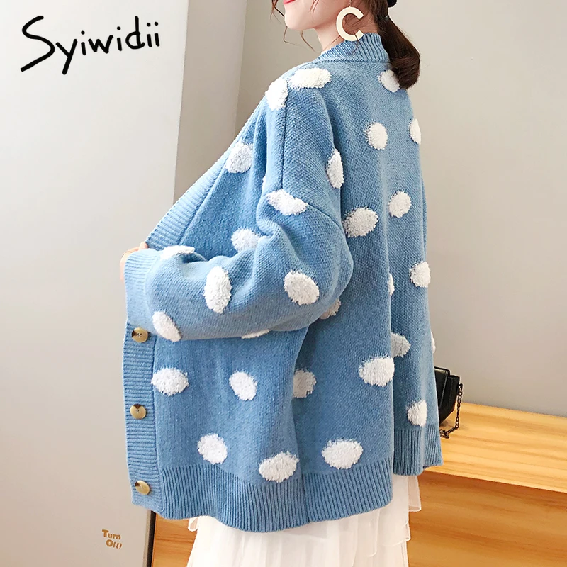 Polka Dot Print Cardigan Knit Sweater Women Autumn Winter Sweater V Neck Long Sleeve Casual Chic Button Oversized Long Cardigans
Polka Dot Print Cardigan Knit Sweater Women Autumn Winter Sweater V Neck Long Sleeve Casual Chic Button Oversized Long Cardigans