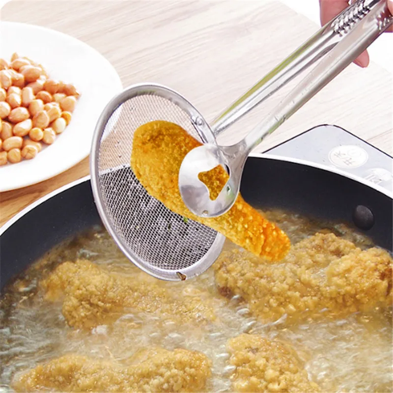 

2016 Food Clip Snack Fryer Strainer BBQ Buffet Serving Tongs France Fried Tong Frying Mesh Colander Filter Oil Drainer EJ885862