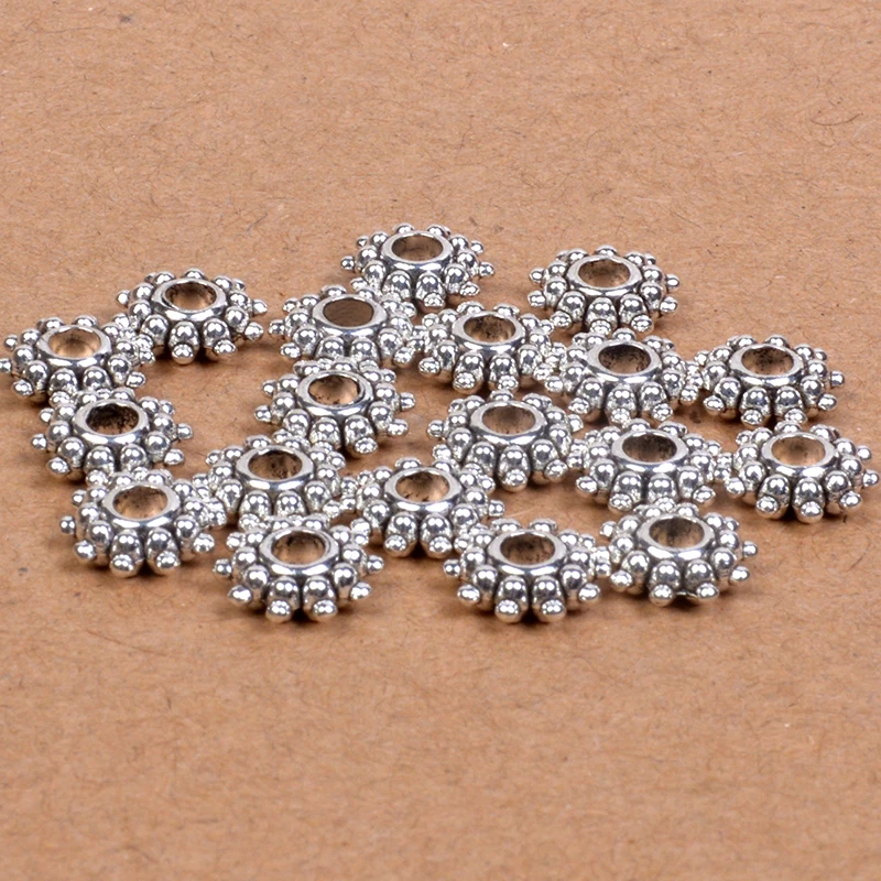 

New Fashion Daisy Flower Spacers Beads 9mm 50pcs Metal Gold Tibetan Silver Spacer Beads for Jewelry Making