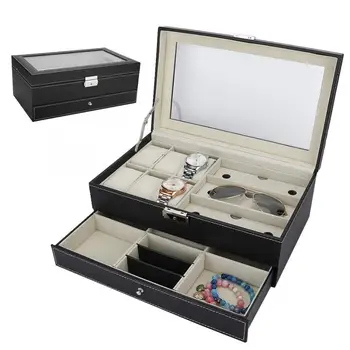 Multifunctional Double Layer Jewelry Watch Storage Box Collection Display Case Organizer Jewelry Glasses Holder Box For Watch b
Multifunctional Double Layer Jewelry Watch Storage Box Collection Display Case Organizer Jewelry Glasses Holder Box For Watch b