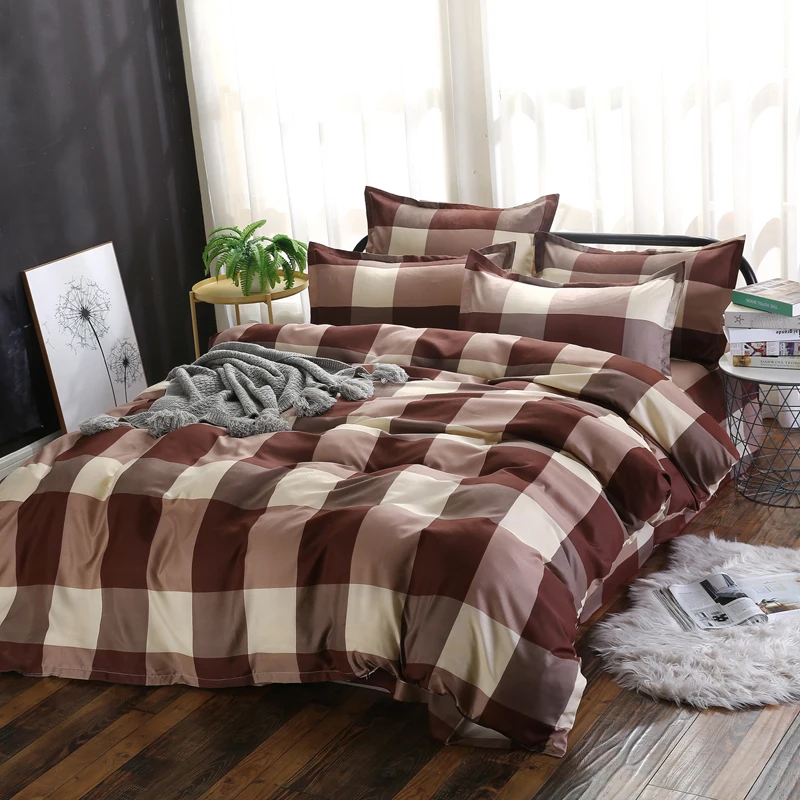 3/4pcs Twin/Queen Size Bedding Sets Duvet Cover Sets Pillowcases Flat sheet Simple design Coffee Colored lattices
3/4pcs Twin/Queen Size Bedding Sets Duvet Cover Sets Pillowcases Flat sheet Simple design Coffee Colored lattices