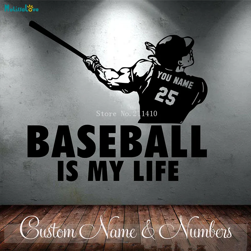 Baseball Customize Personal Name and Number Wall Sticker Baseball is My Life Home Decor For Kids Boys Room Art Murals YT939
Baseball Customize Personal Name and Number Wall Sticker Baseball is My Life Home Decor For Kids Boys Room Art Murals YT939