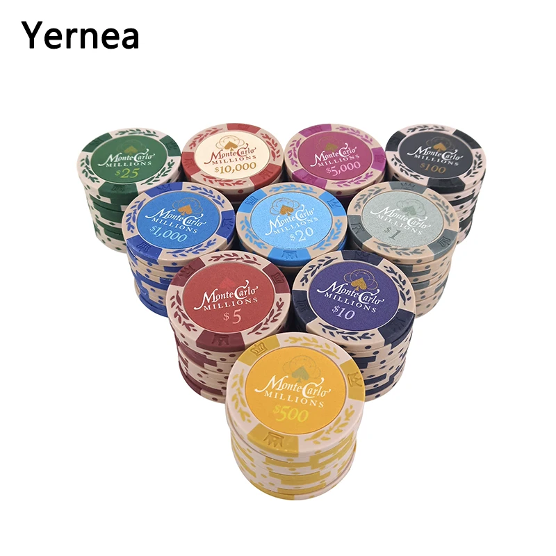 Yernea 25PCS/Lot Dollar Wheat Film Clay Poker Chips Coins Baccarat Texas Hold'em Color Crown Clay Poker Playing Chips 14g
Yernea 25PCS/Lot Dollar Wheat Film Clay Poker Chips Coins Baccarat Texas Hold'em Color Crown Clay Poker Playing Chips 14g
